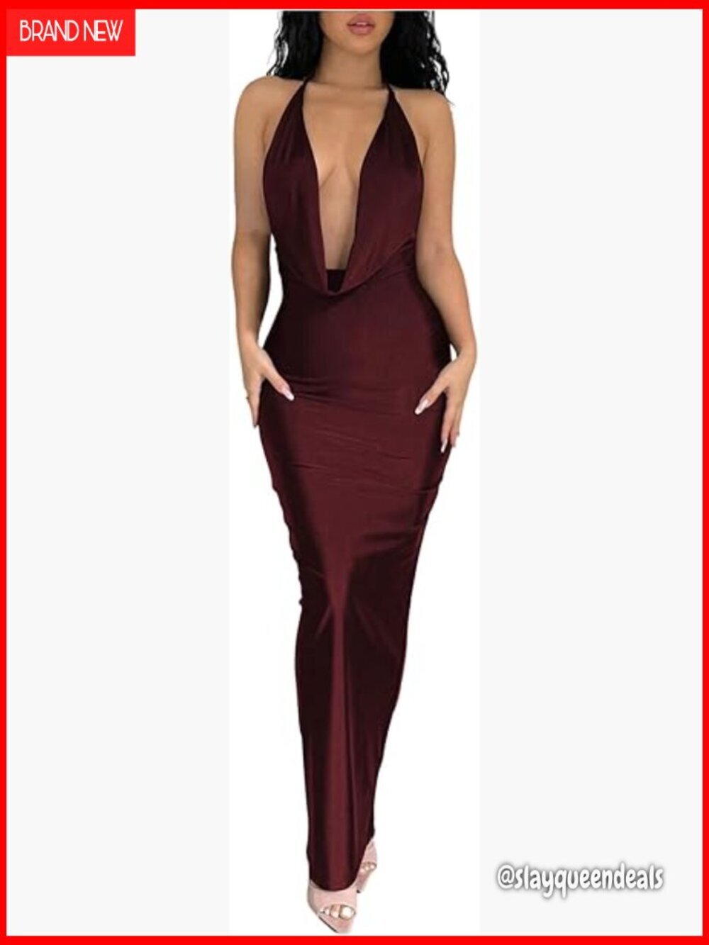 Tie Backless Halter Maxi Dress Bodycon Cocktail Party Formal